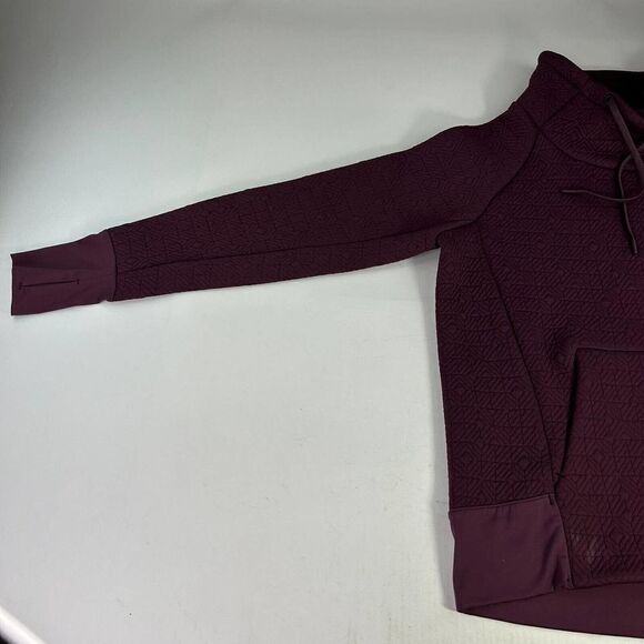 Athleta Ladie Tops Athleta Eggplant Purple Textured Sweatshirt Size M Turtleneck - Picture 8 of 15